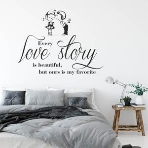 INSPIO-výroba darčekov a dekorácií - Nálepka na stenu - Love story anglicky