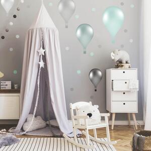 INSPIO-textilná prelepiteľná nálepka - Samolepiace balóny v nórskom štýle v mentolovej farbe