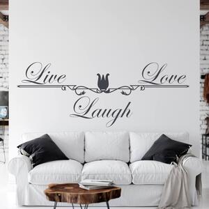 INSPIO-výroba darčekov a dekorácií - Nálepka na stenu - Live, Love, Laugh