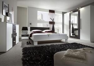 Spálňa Veronika s postelí 180cm, bílá/ořech černý