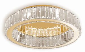Toolight Toolight, LED stropné krištáľové svietidlo 39cm, 24W, 4000K, 1500lm, APP1719-C 40, zlatá lesklá, OSW-09300