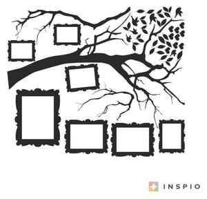 INSPIO-výroba darčekov a dekorácií - Nálepka na stenu - Strom na rodokmeň s rámikmi