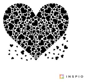 INSPIO-výroba darčekov a dekorácií - Nálepka-Srdcové srdce