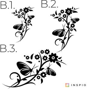 INSPIO-výroba darčekov a dekorácií - Nálepka na stenu - Motýle a kvety