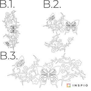 INSPIO-výroba darčekov a dekorácií - Nálepky na stenu - Kvety a motýle