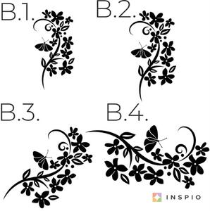 INSPIO-výroba darčekov a dekorácií - Nálepka na stenu - Motýľ a kvety