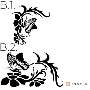 INSPIO-výroba darčekov a dekorácií - Nálepka na stenu - Motýľ na kvete