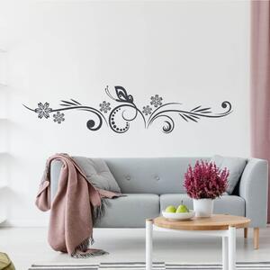 INSPIO-výroba darčekov a dekorácií - Nálepka na stenu - Ornament s motýľom