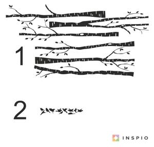 INSPIO-výroba darčekov a dekorácií - Nálepka na stenu - Stromoradie s vtáčikmi