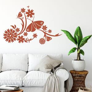 INSPIO-výroba darčekov a dekorácií - Nálepky na stenu - Motýle na kvete
