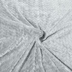Hebká strieborná deka CINDY s reliéfnym vzorom 170x210 cm