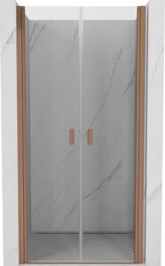 Mexen MIST, 2-krídlové sprchové dvere (d+d) 70x200 cm, 6mm číre sklo, medený matný profil, 8A7-070-000-65-00