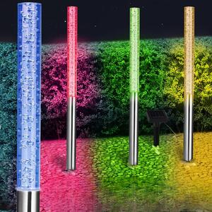 Sada 4 LED solárnych lámp - farebné
