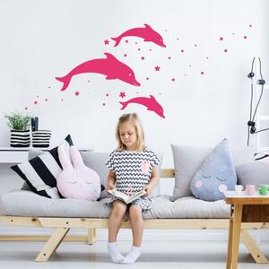 INSPIO-výroba darčekov a dekorácií - Nálepky na stenu - Delfíny