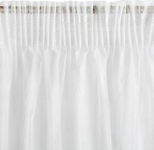 Biela záclona na páske ESEL vyrobená z hladkej lesklej látky 350x250 cm