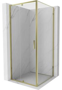 Mexen Exo, výklopný sprchový kút 95 x 95 cm, číre sklo, zlatá, 819-095-095-50-00