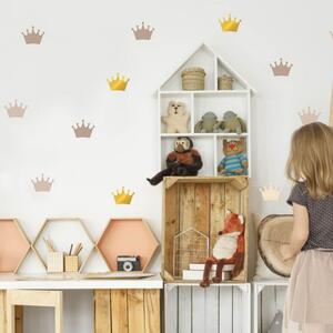 INSPIO-textilná prelepiteľná nálepka - Nálepky na stenu - Hnedé KORUNKY pre princezné
