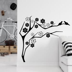 INSPIO-výroba darčekov a dekorácií - Nálepky na stenu - Rozkvitnutá halúzka