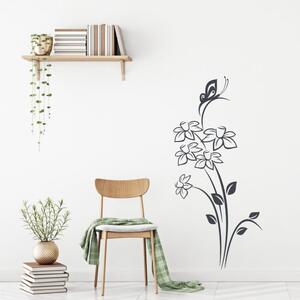INSPIO-výroba darčekov a dekorácií - Nálepky na stenu - Narcisy a motýľ
