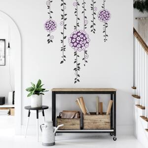 INSPIO-výroba darčekov a dekorácií - Nálepka na stenu - Kvetinový záves