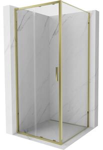 Mexen Exo, posuvný sprchový kút 95 x 95 cm, číre sklo, zlatá, 8151-095-095-50-00