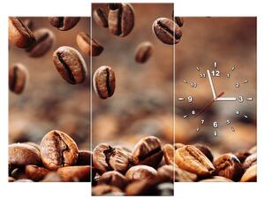 Gario 3 dielny obraz s hodinami Kávové bohatstvo Veľkosť: 90 x 30 cm