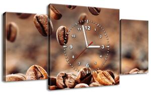 Gario 3 dielny obraz s hodinami Kávové bohatstvo Veľkosť: 90 x 30 cm