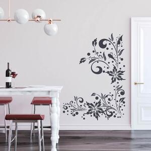 INSPIO-výroba darčekov a dekorácií - Nálepky na stenu - Kvetinový ornament