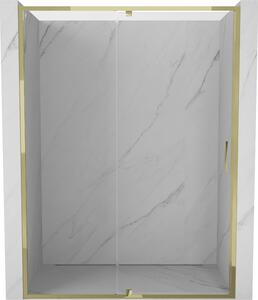 Mexen Exo, výklopné sprchové dvere 130 cm, číre sklo, zlatá, 819-130-000-50-00