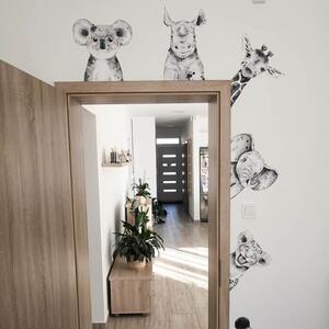 INSPIO-textilná prelepiteľná nálepka - Nálepky okolo dverí a nábytku- Čiernobiele zvieratká
