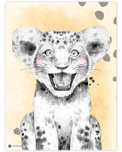 INSPIO-dibondový obraz - Obraz do detskej izby - Farebný s gepardom