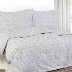 Goldea krepové posteľné obliečky - vzor 809 drobné sivé tvary na bielom 240 x 200 a 2ks 70 x 90 cm