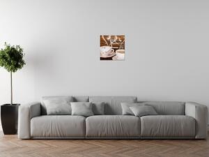 Obraz s hodinami Romantika pri káve Rozmery: 60 x 40 cm