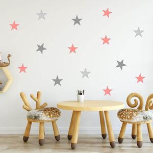 INSPIO-textilná prelepiteľná nálepka - Samolepky na stenu - Marhuľové hviezdy