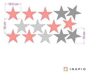 INSPIO-textilná prelepiteľná nálepka - Samolepky na stenu - Marhuľové hviezdy