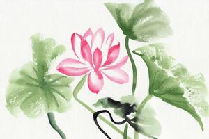 Tapeta akvarelový lotosový kvet