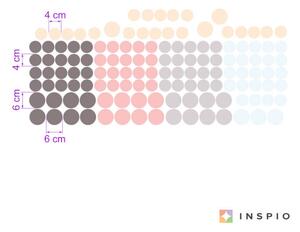 INSPIO-textilná prelepiteľná nálepka - Bodky a guličky v 2 veľkostiach do izby, farebné