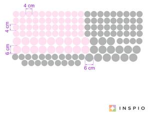 INSPIO-textilná prelepiteľná nálepka - Bodky a guličky v 2 veľkostiach do izby, nálepky na stenu