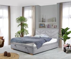 Manželská čalúnená postele (ALMA 160 x 200, 180 x 200) Sivá