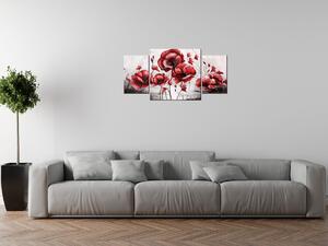 Gario Obraz s hodinami Červené Vlčie maky Veľkosť: 80 x 40 cm