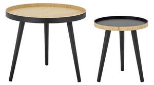 MUZZA Set dvoch konferenčných stolíkov cappuccino Ø 40 x 43 / Ø 60 x 50 cm čierny