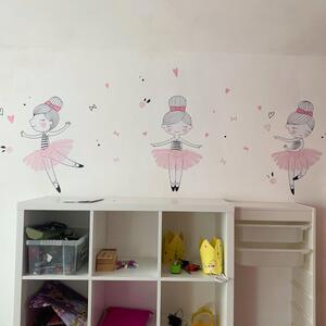 INSPIO-textilná prelepiteľná nálepka - Samolepky na stenu - Malé baleríny