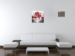 Obraz s hodinami Červené Vlčie maky Rozmery: 30 x 30 cm