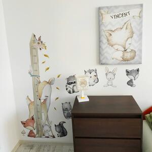 INSPIO-textilná prelepiteľná nálepka - Lesné zvieratká - nálepka meter na stenu pre deti