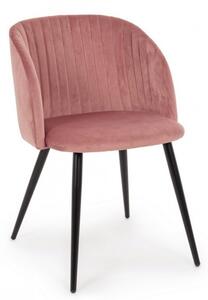 Jedálenská stolička Queen blush - ružový zamat