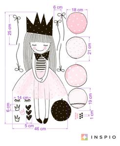 INSPIO-textilná prelepiteľná nálepka - Nálepka pre dievčatko - Princezná s balónmi