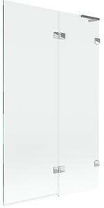 Mexen Lunar L, 2-krídlová vaňová zástena pravá 110 x 150 cm, číre sklo, chrómová, 897L-110-100-01-00-P