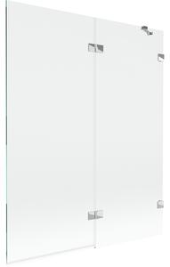 Mexen Lunar, 2-krídlová vaňová zástena pravá 140 x 150 cm, číre sklo, chrómová, 897-140-100-01-00-P