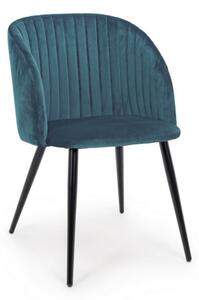 Jedálenská stolička Queen - modrá zamat