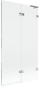 Mexen Lunar L, 2-krídlová vaňová zástena pravá 100 x 150 cm, číre sklo, chrómová, 897L-100-100-01-00-P
